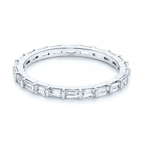  Platinum Platinum Baguette Diamond Eternity Wedding Band - Flat View -  105865