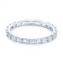 14k White Gold Baguette Diamond Eternity Wedding Band - Flat View -  105865 - Thumbnail