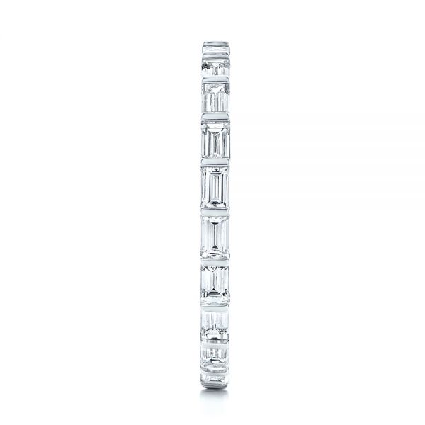 14k White Gold Baguette Diamond Eternity Wedding Band - Side View -  105865