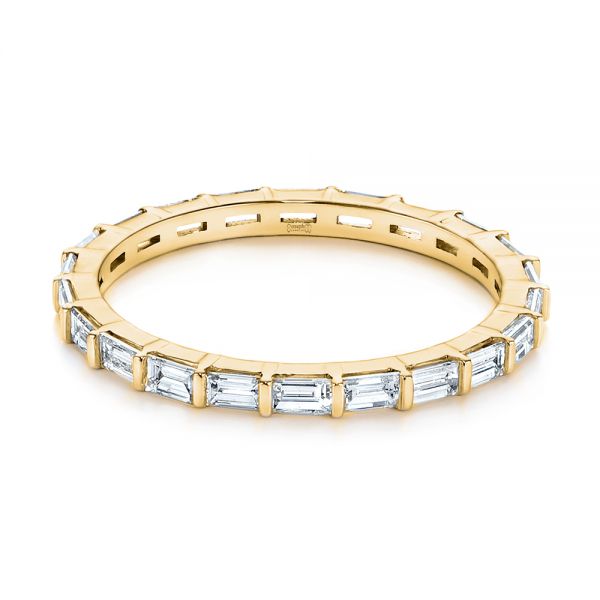 14k Yellow Gold 14k Yellow Gold Baguette Diamond Eternity Wedding Band - Flat View - 105865