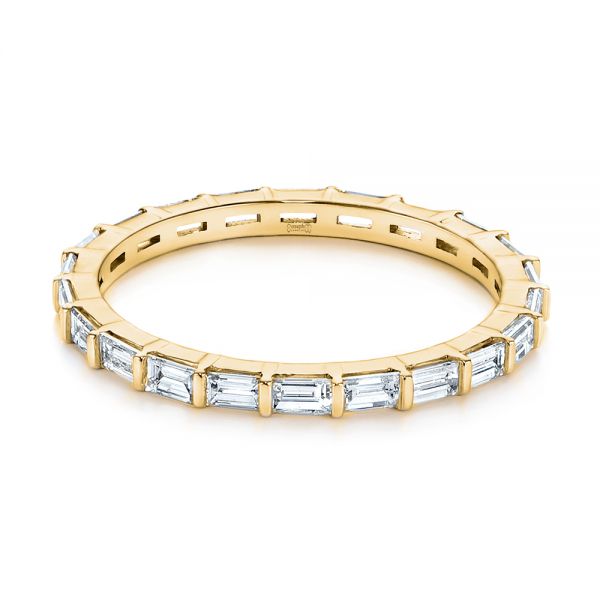 18k Yellow Gold 18k Yellow Gold Baguette Diamond Eternity Wedding Band - Flat View -  105865