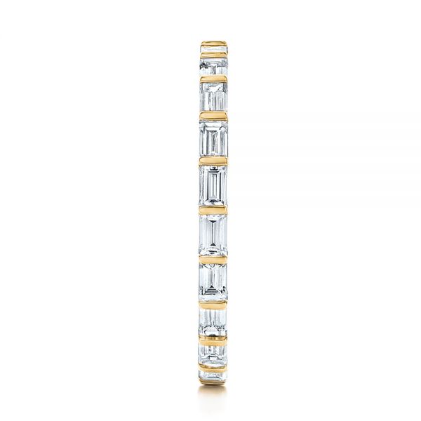 18k Yellow Gold 18k Yellow Gold Baguette Diamond Eternity Wedding Band - Side View -  105865