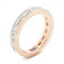 14k Rose Gold 14k Rose Gold Baguette Diamond Wedding Band - Three-Quarter View -  105294 - Thumbnail