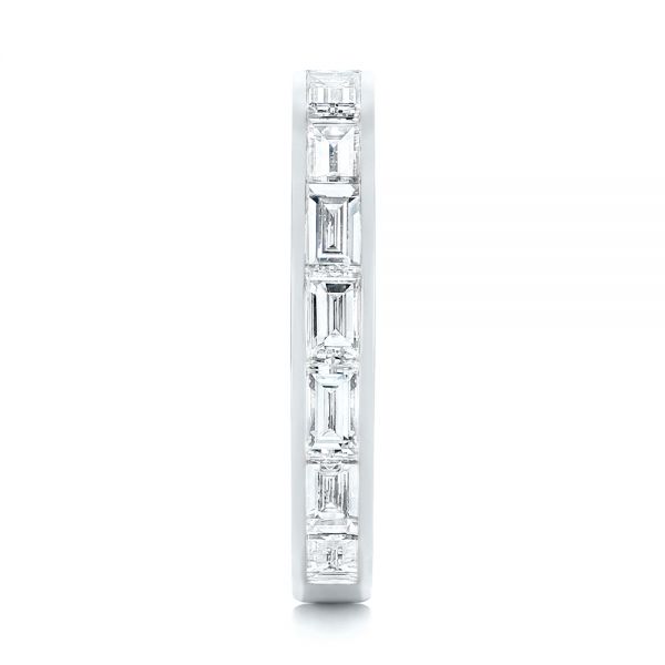 14k White Gold 14k White Gold Baguette Diamond Wedding Band - Side View - 105294