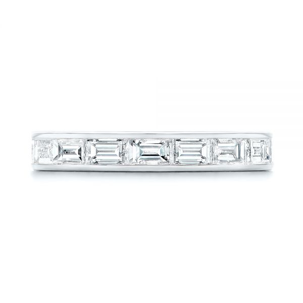 14k White Gold 14k White Gold Baguette Diamond Wedding Band - Top View - 105294