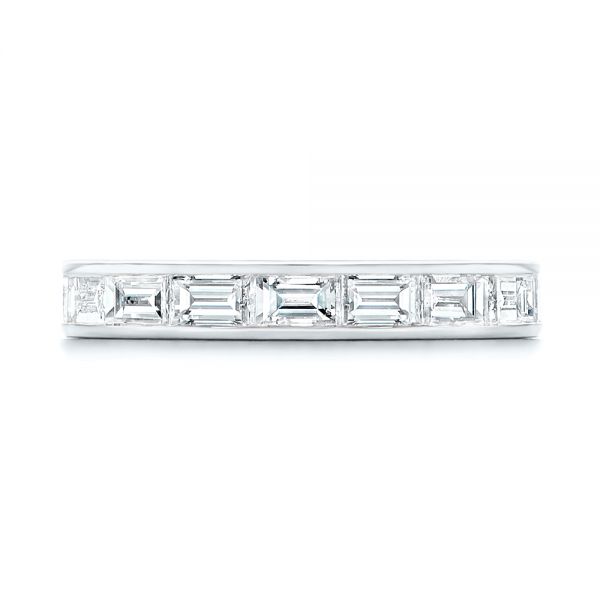 18k White Gold 18k White Gold Baguette Diamond Wedding Band - Top View -  105294