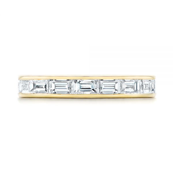 14k Yellow Gold 14k Yellow Gold Baguette Diamond Wedding Band - Top View -  105294