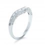 14k White Gold 14k White Gold Baguette Diamond Women's Wedding Band - Three-Quarter View -  1147 - Thumbnail