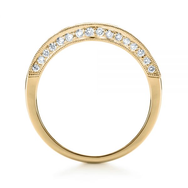 18k Yellow Gold 18k Yellow Gold Baguette Diamond Women's Wedding Band - Front View -  1147