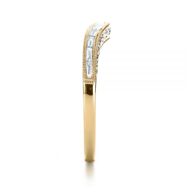 18k Yellow Gold 18k Yellow Gold Baguette Diamond Women's Wedding Band - Side View - 1147