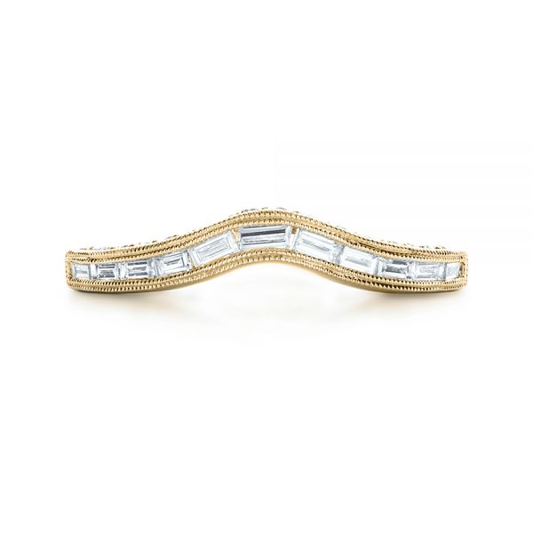 18k Yellow Gold 18k Yellow Gold Baguette Diamond Women's Wedding Band - Top View - 1147
