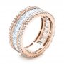 14k Rose Gold 14k Rose Gold Baguette And Round Diamond Eternity Band - Three-Quarter View -  101311 - Thumbnail