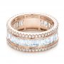 18k Rose Gold 18k Rose Gold Baguette And Round Diamond Eternity Band - Flat View -  101311 - Thumbnail