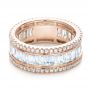 14k Rose Gold 14k Rose Gold Baguette And Round Diamond Eternity Band - Flat View -  101311 - Thumbnail