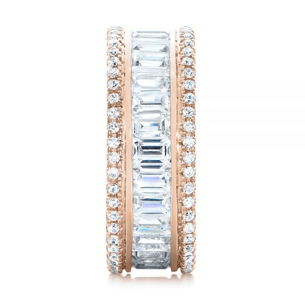 14k Rose Gold 14k Rose Gold Baguette And Round Diamond Eternity Band - Side View -  101311