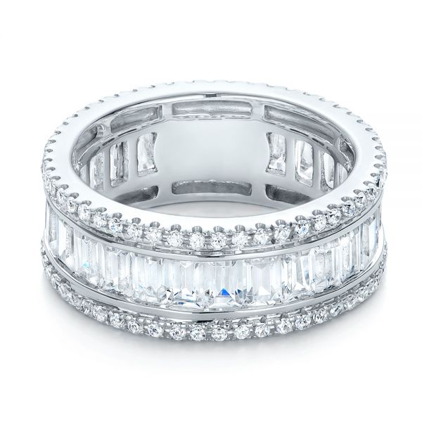  Platinum Platinum Baguette And Round Diamond Eternity Band - Flat View -  101311