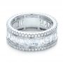 14k White Gold Baguette And Round Diamond Eternity Band - Flat View -  101311 - Thumbnail