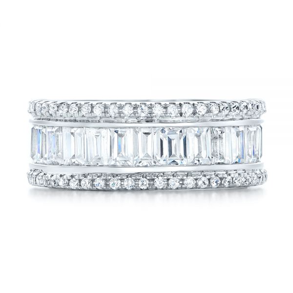  Platinum Platinum Baguette And Round Diamond Eternity Band - Top View -  101311