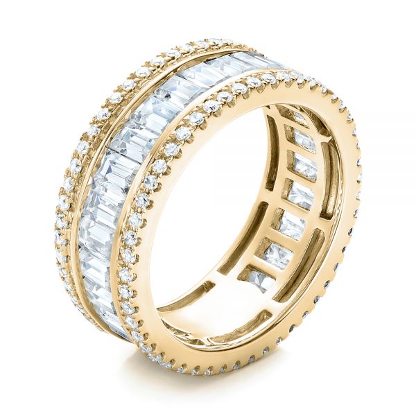 14k Yellow Gold 14k Yellow Gold Baguette And Round Diamond Eternity Band - Three-Quarter View -  101311