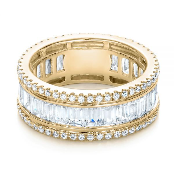 14k Yellow Gold 14k Yellow Gold Baguette And Round Diamond Eternity Band - Flat View -  101311