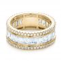 14k Yellow Gold 14k Yellow Gold Baguette And Round Diamond Eternity Band - Flat View -  101311 - Thumbnail