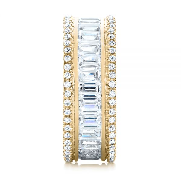 14k Yellow Gold 14k Yellow Gold Baguette And Round Diamond Eternity Band - Side View - 101311