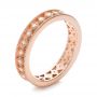 18k Rose Gold Bezel Set Diamond Stackable Eternity Band - Three-Quarter View -  101916 - Thumbnail