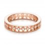 18k Rose Gold Bezel Set Diamond Stackable Eternity Band - Flat View -  101916 - Thumbnail