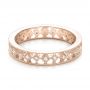 18k Rose Gold 18k Rose Gold Bezel Set Diamond Stackable Eternity Band - Flat View -  101918 - Thumbnail