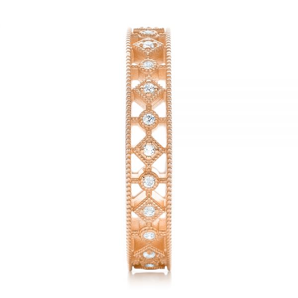 14k Rose Gold 14k Rose Gold Bezel Set Diamond Stackable Eternity Band - Side View - 101917