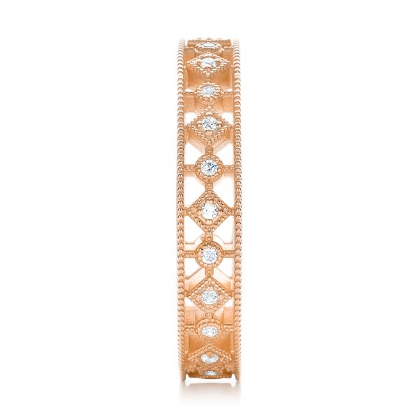 14k Rose Gold 14k Rose Gold Bezel Set Diamond Stackable Eternity Band - Side View -  101917