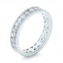 18k White Gold Bezel Set Diamond Stackable Eternity Band - Three-Quarter View -  101918 - Thumbnail