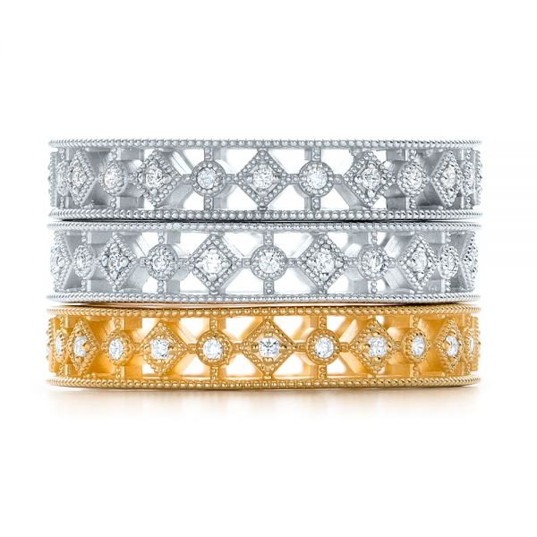 Platinum Platinum Bezel Set Diamond Stackable Eternity Band - Front View - 101916