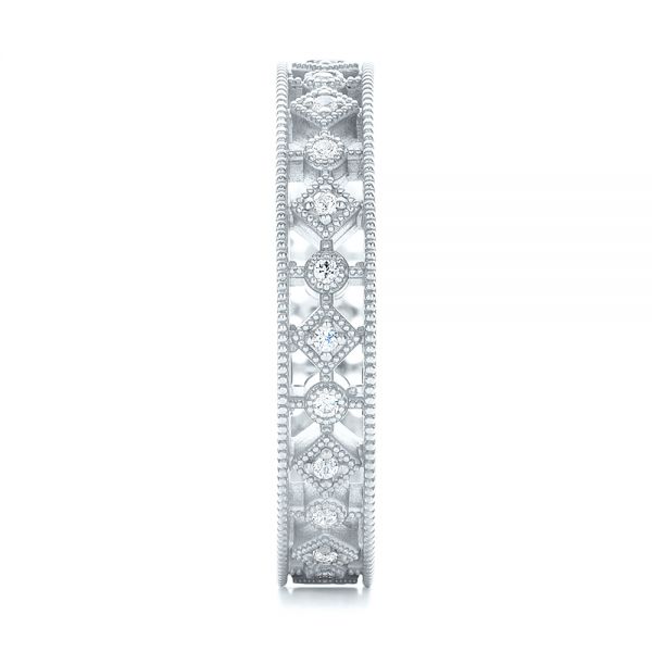 Platinum Platinum Bezel Set Diamond Stackable Eternity Band - Side View - 101916