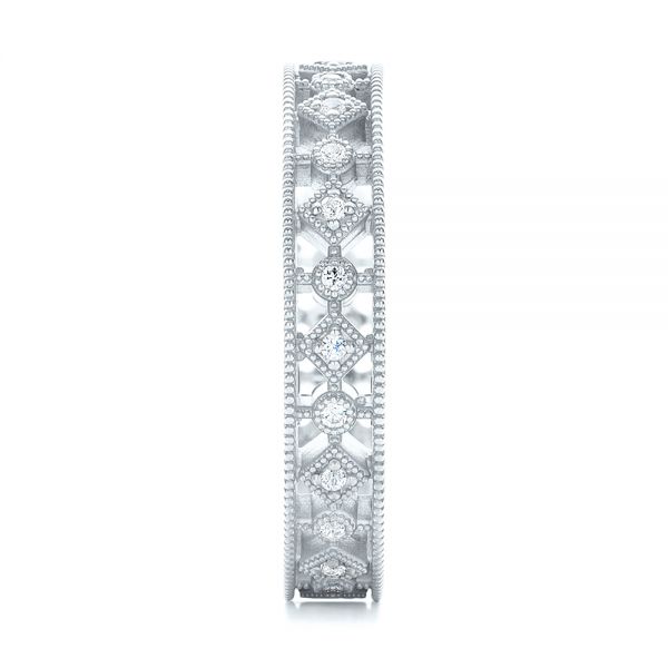 18k White Gold 18k White Gold Bezel Set Diamond Stackable Eternity Band - Side View -  101916