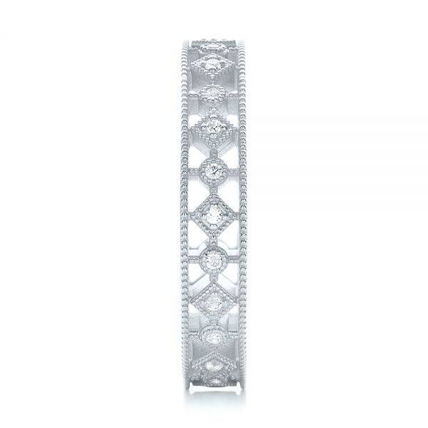 Platinum Platinum Bezel Set Diamond Stackable Eternity Band - Side View - 101917