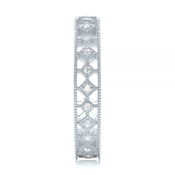  Platinum Platinum Bezel Set Diamond Stackable Eternity Band - Side View -  101917