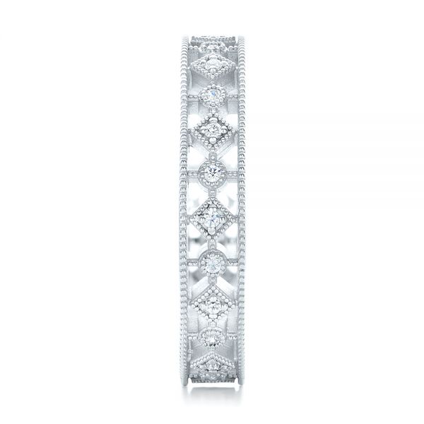  Platinum Platinum Bezel Set Diamond Stackable Eternity Band - Side View -  101918