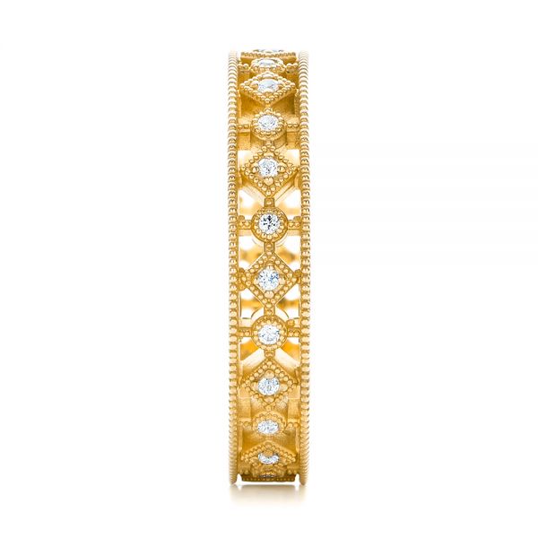 18k Yellow Gold 18k Yellow Gold Bezel Set Diamond Stackable Eternity Band - Side View - 101916