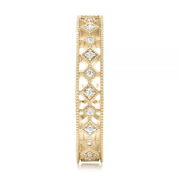 18k Yellow Gold 18k Yellow Gold Bezel Set Diamond Stackable Eternity Band - Side View - 101918