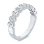 14k White Gold 14k White Gold Bezel Set Oval Diamond Band - Three-Quarter View -  108143 - Thumbnail