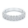 14k White Gold 14k White Gold Bezel Set Oval Diamond Band - Flat View -  108143 - Thumbnail