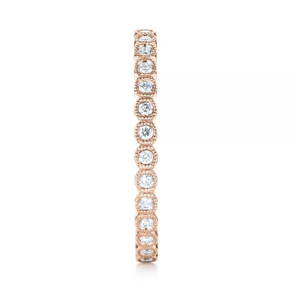 14k Rose Gold 14k Rose Gold Bezel Set Diamond Eternity Wedding Band - Side View - 103639