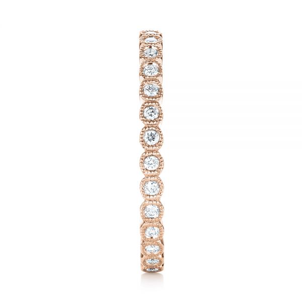 18k Rose Gold 18k Rose Gold Bezel Set Diamond Eternity Wedding Band - Side View -  103639