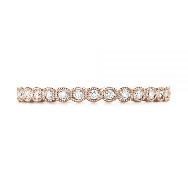 14k Rose Gold 14k Rose Gold Bezel Set Diamond Eternity Wedding Band - Top View - 103639