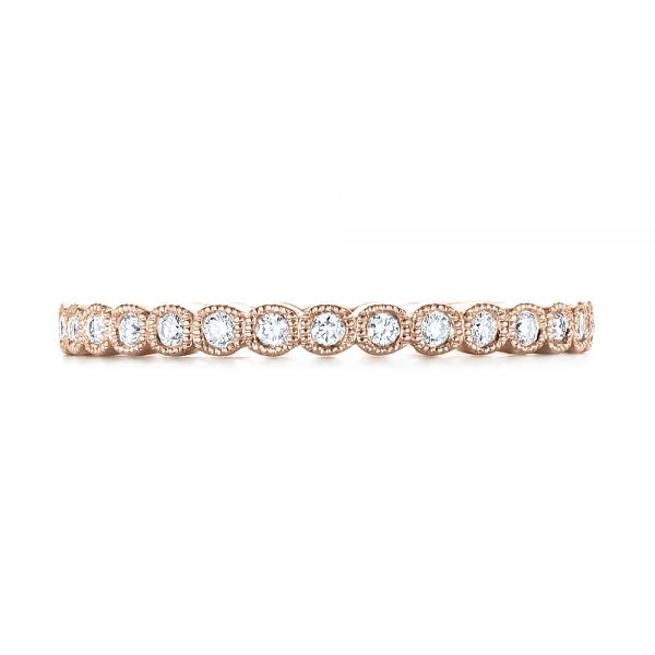 14k Rose Gold 14k Rose Gold Bezel Set Diamond Eternity Wedding Band - Top View -  103639