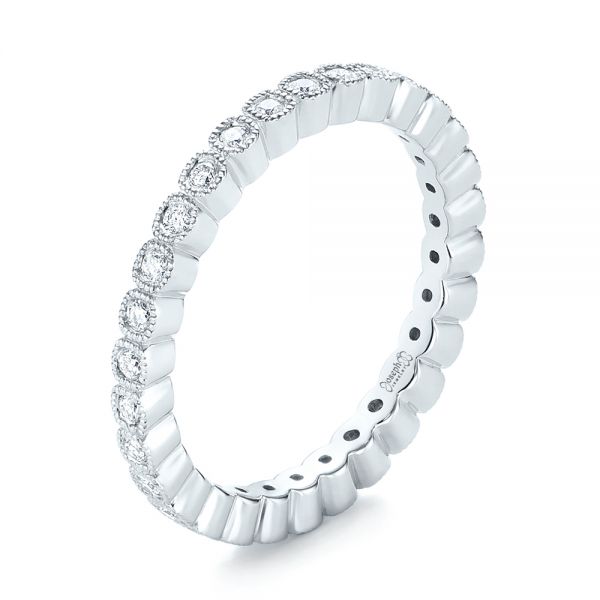  Platinum Platinum Bezel Set Diamond Eternity Wedding Band - Three-Quarter View -  103639