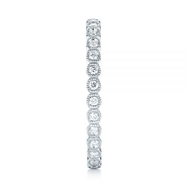 18k White Gold Bezel Set Diamond Eternity Wedding Band - Side View - 103639