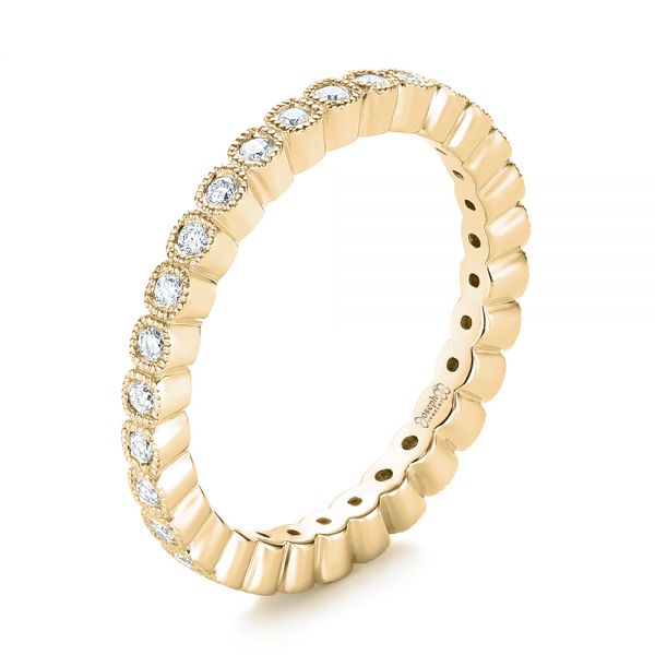 18k Yellow Gold 18k Yellow Gold Bezel Set Diamond Eternity Wedding Band - Three-Quarter View - 103639