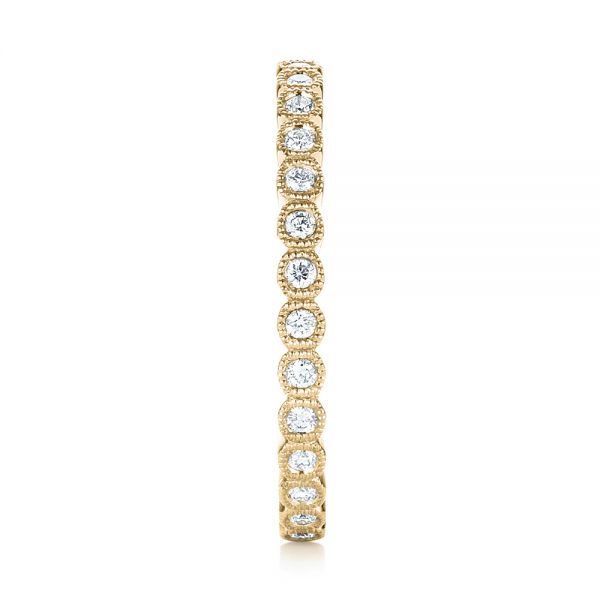 18k Yellow Gold 18k Yellow Gold Bezel Set Diamond Eternity Wedding Band - Side View - 103639